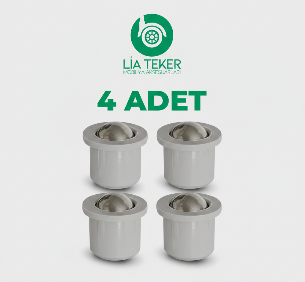 4'LÜ 16 MM GRİ GÖMME TEKERLEK