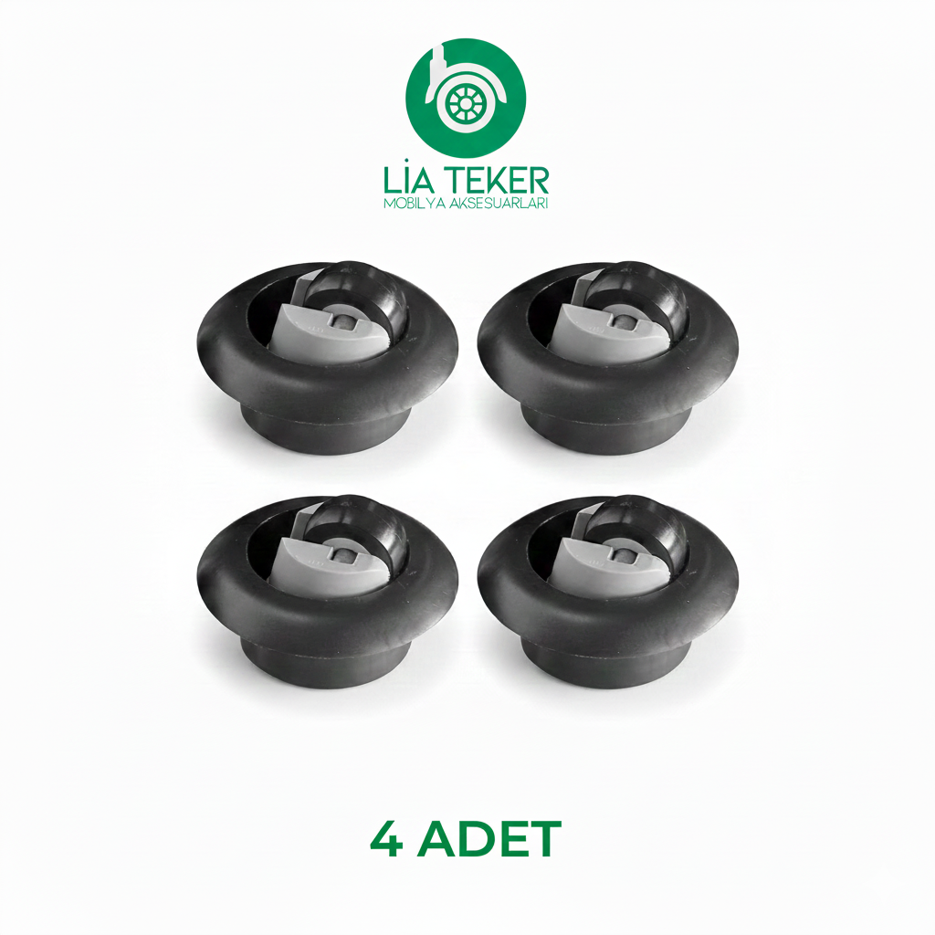 4'LÜ 35 MM SİYAH GÖMME TEKERLEK