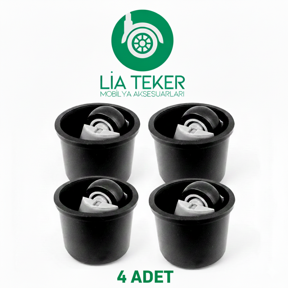 4'LÜ 60 MM SİYAH GÖMME TEKERLEK