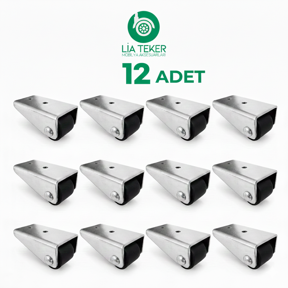 12'Lİ 16 MM SABİT SİYAH TEKERLEK