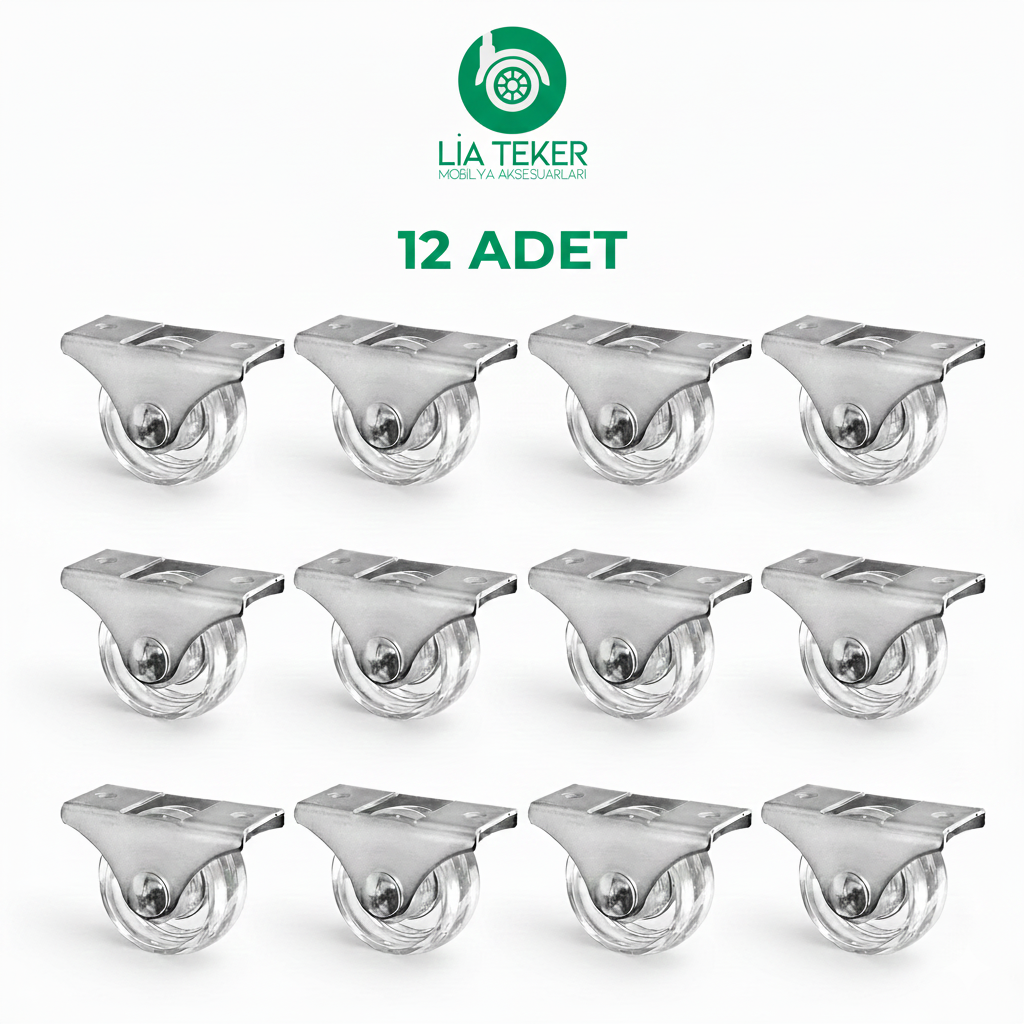 12'Lİ 30 MM SABİT ŞEFFAF TEKERLEK