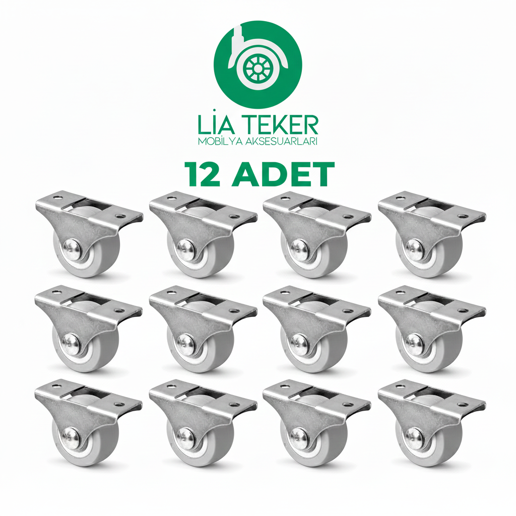 12'Lİ 30 MM SABİT GRİ TPE KAPLAMALI TEKERLEK