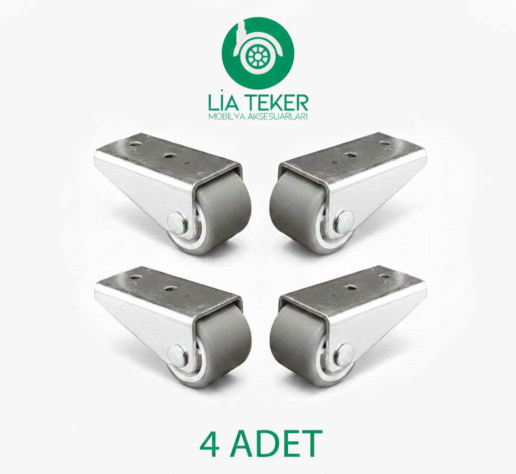 4'LÜ 24 MM SABİT GRİ TPE KAPLAMALI TEKERLEK