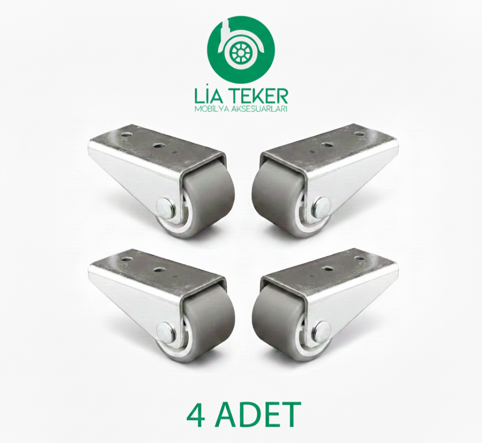 4'LÜ 24 MM SABİT GRİ TPE KAPLAMALI TEKERLEK