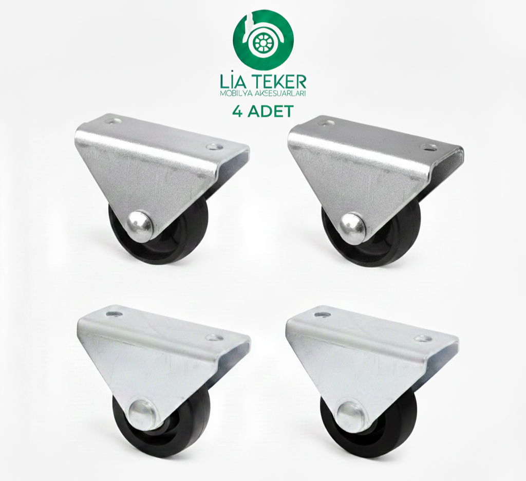 4'LÜ 30 MM SABİT SİYAH TEKERLEK