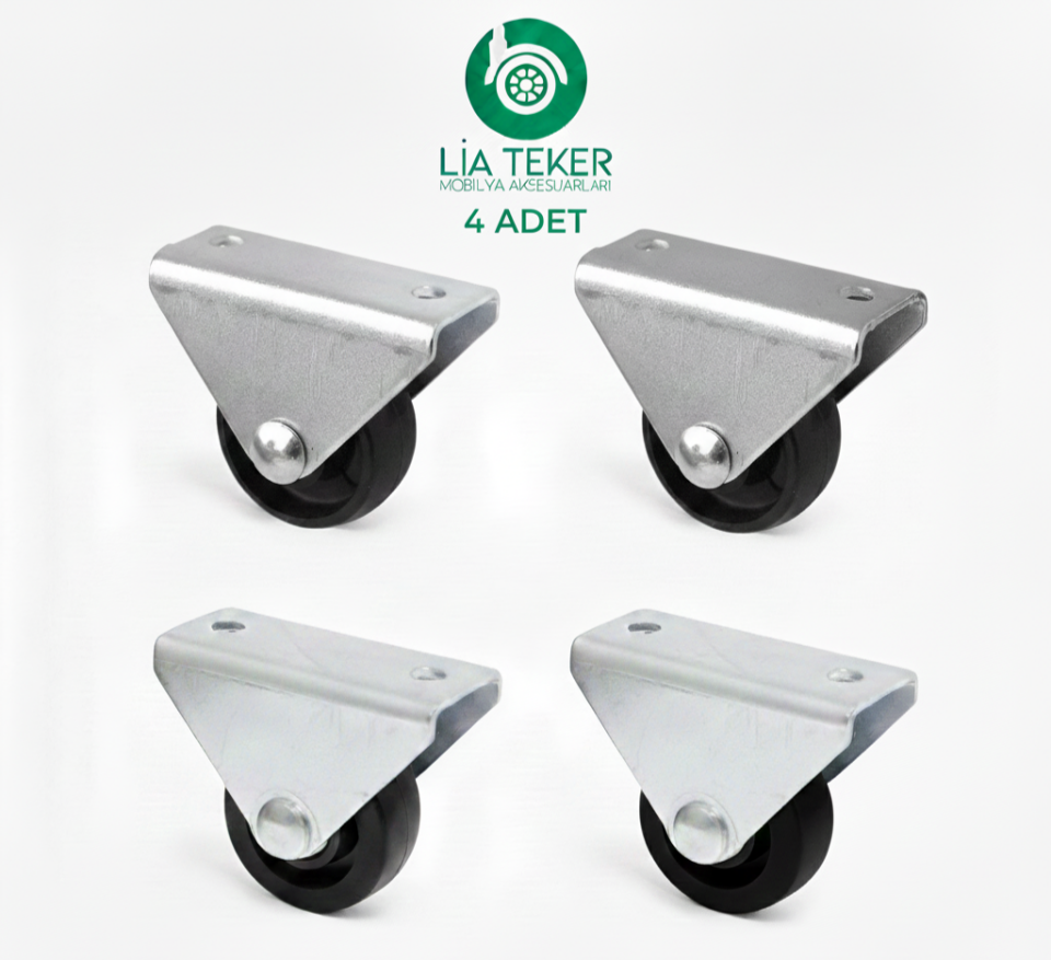 4'LÜ 30 MM SABİT SİYAH TEKERLEK