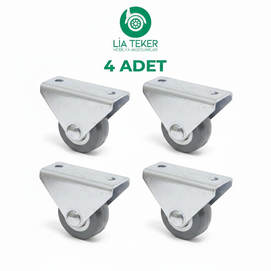 4'LÜ 30 MM SABİT ANTRASİT TPE KAPLAMALI TEKERLEK