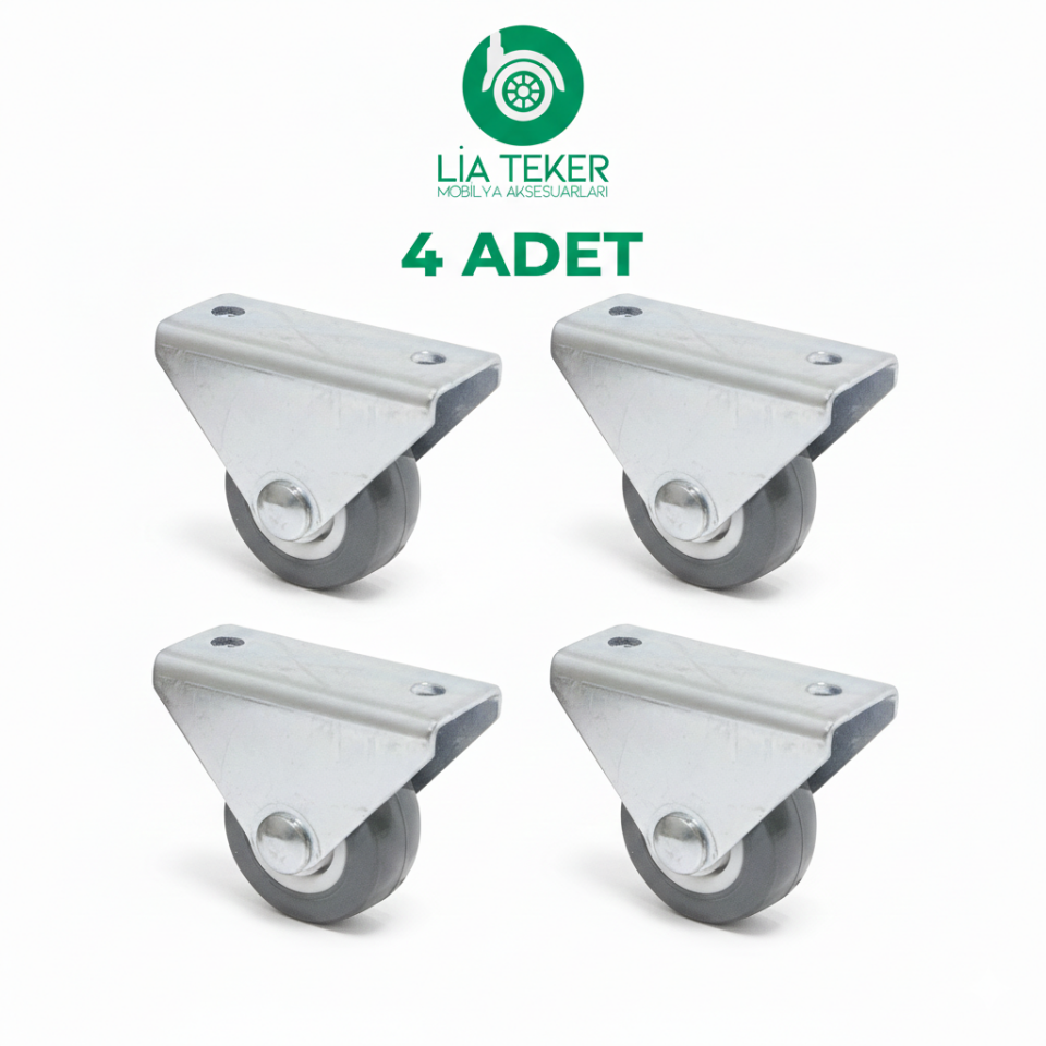 4'LÜ 30 MM SABİT ANTRASİT TPE KAPLAMALI TEKERLEK