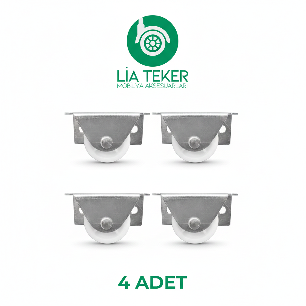 4'LÜ 38 MM SABİT YANDAN BAĞLANTILI BEYAZ TEKERLEK