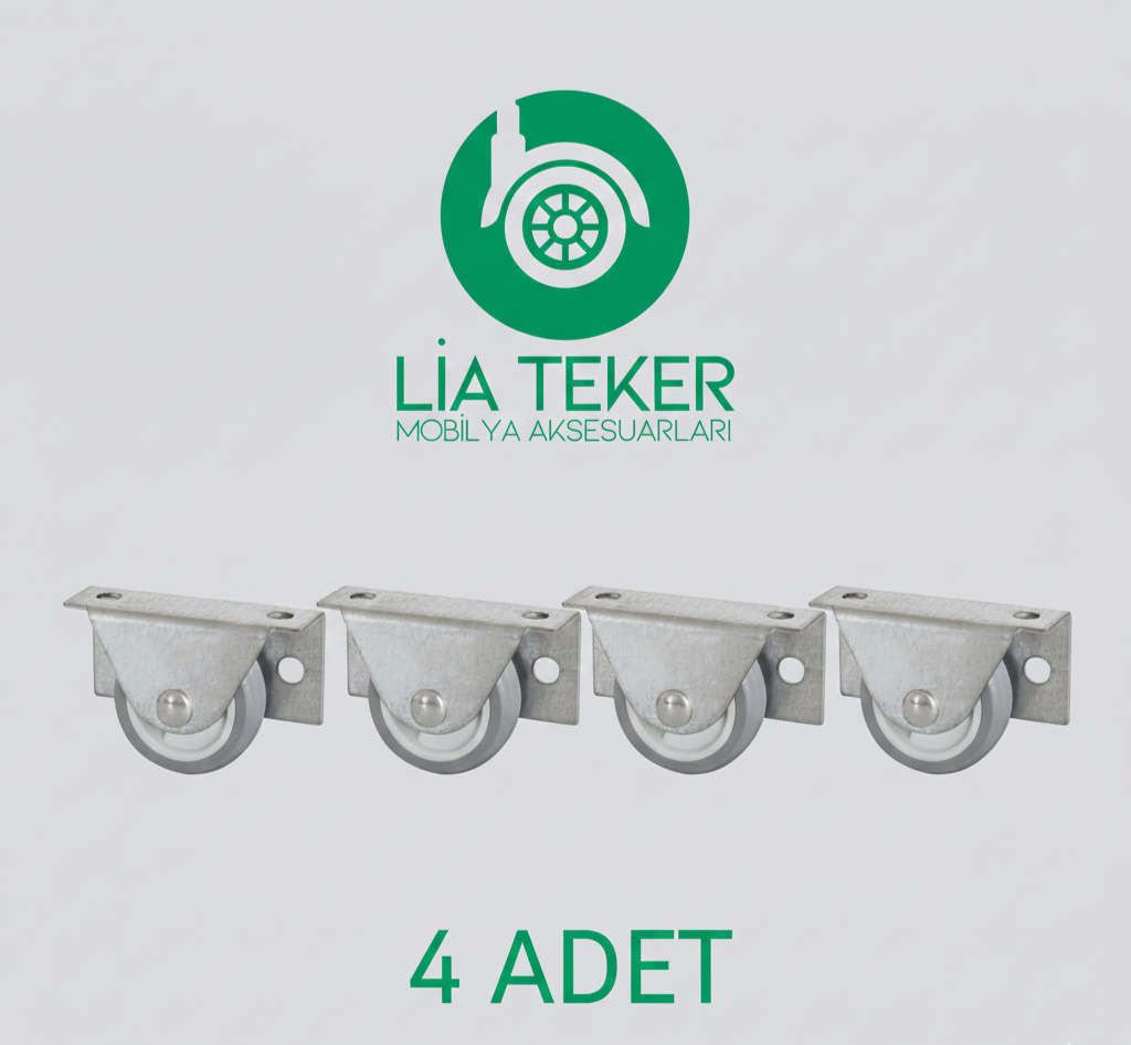 4'LÜ 38 MM SABİT YANDAN BAĞLANTILI GRİ TPE TEKERLEK