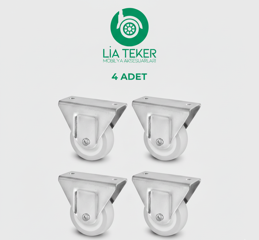 4'LÜ 50 MM SABİT GRİ TPE KAPLAMALI TEKERLEK