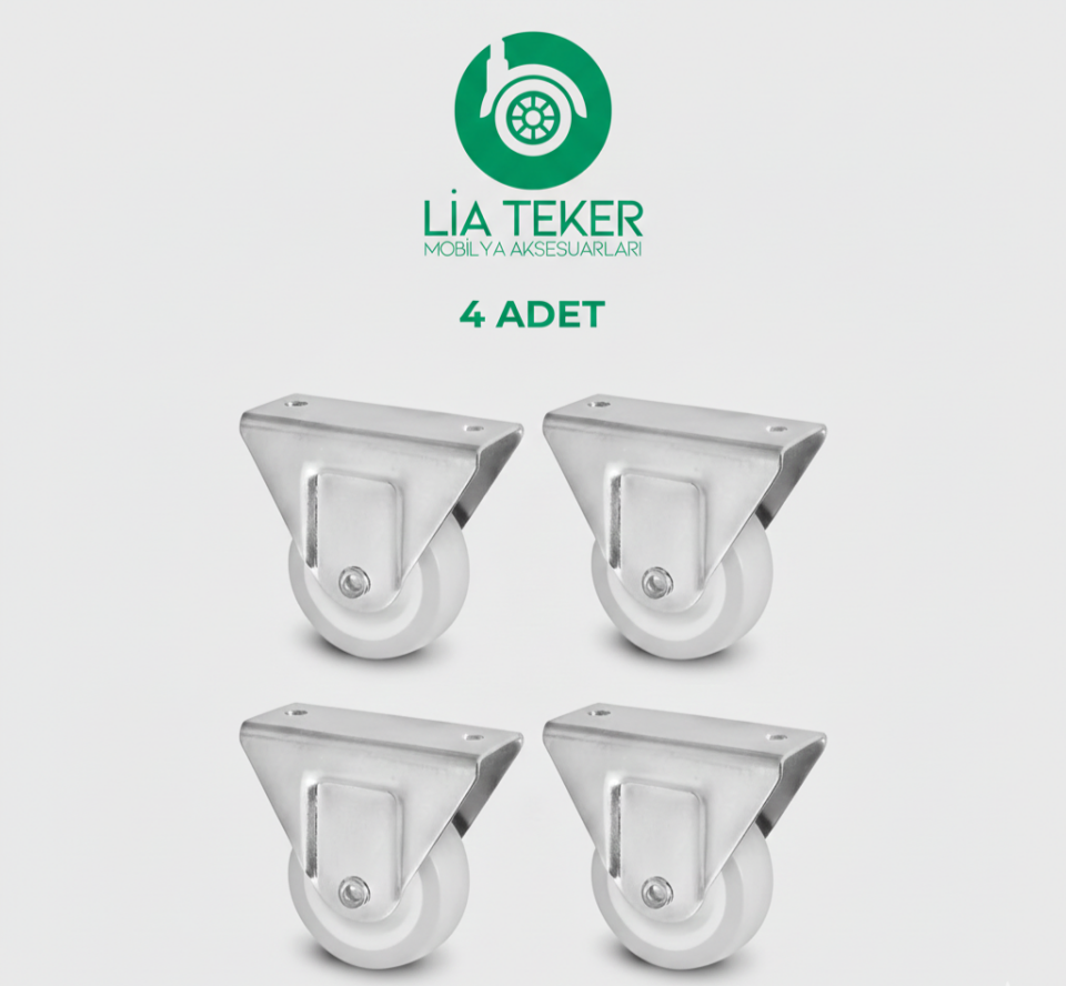 4'LÜ 50 MM SABİT GRİ TPE KAPLAMALI TEKERLEK