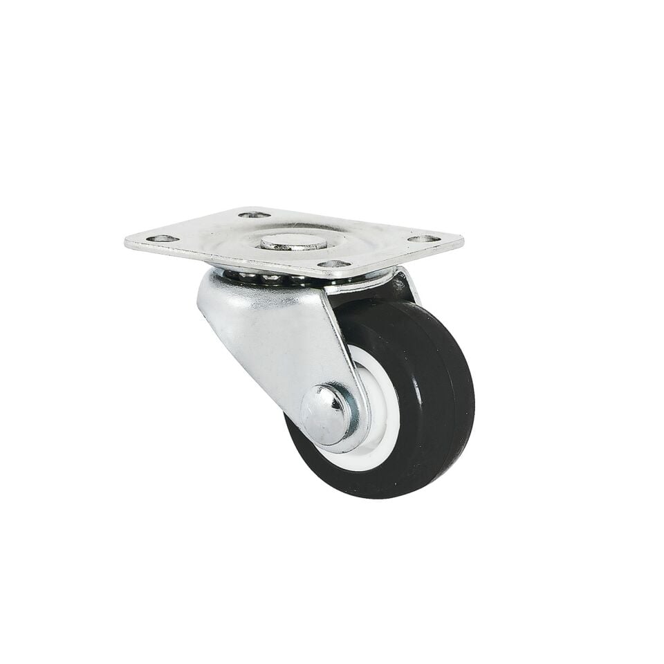 4'LÜ TABLALI DÖNER 30 MM SİYAH TPE TEKERLEK