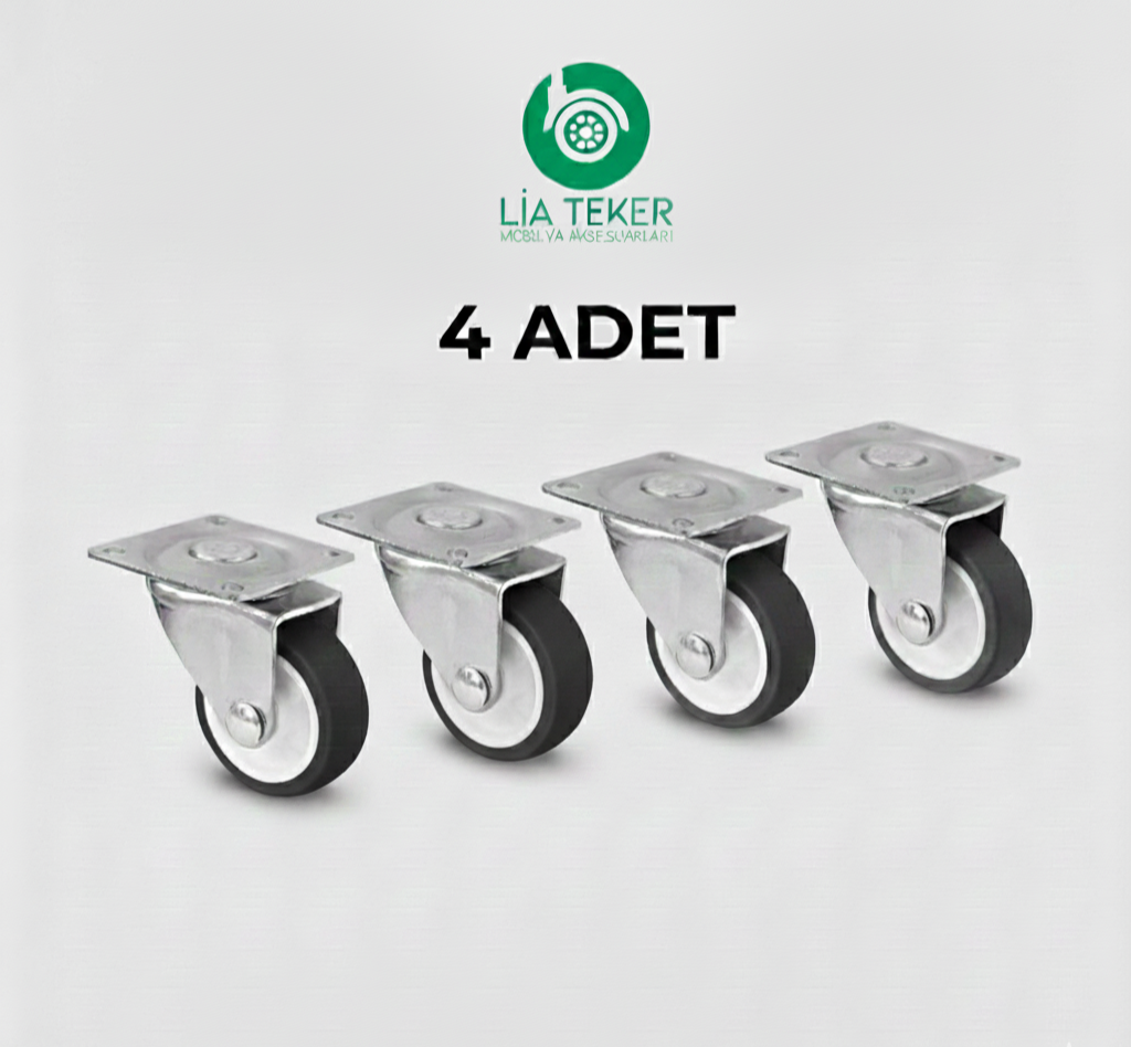 4'LÜ TABLALI BİLYALI 38 MM  ANTRASİT TEKERLEK