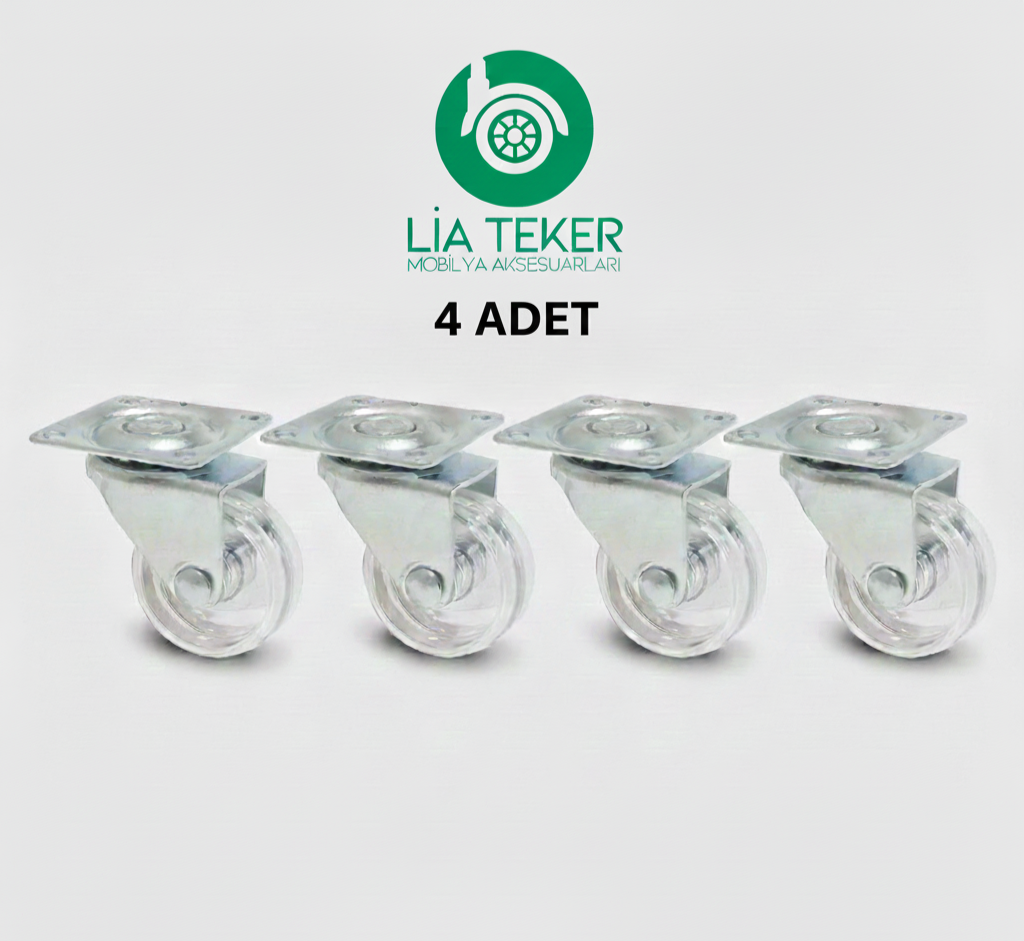 4'LÜ TABLALI BİLYALI 38 MM  ŞEFFAF TEKERLEK